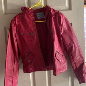 Red leather jacket